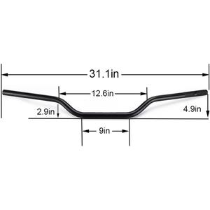 DAYIMADE 7/8 Handlebars with Foam Pad Grips Brackets for KLX110 Ninja650r RFZ CRF70 TAO TAO SSR125 Grom ATV Pit Bike Dirt Bike (Black)