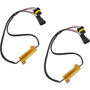 LED Headlight Load Resistor 9005/9006 Canbus Decoder Kit, LED Resistor Light Bulb Relay Harness Adapter, Anti Flicker Error Decoder Warning Canceller Universal for Cars Turn Signal Lamp(2PCS)