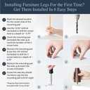 Airy Abode Premium Walnut Wood Furniture Legs (Full Install Kit) - Pick Your Size and Color
