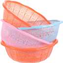 BESPORTBLE 4pcs Plastic Rice Washing Basket and Strainer Set, Multifunctional Colander for Vegetables, Fruits, Pasta, and Dough Preparation