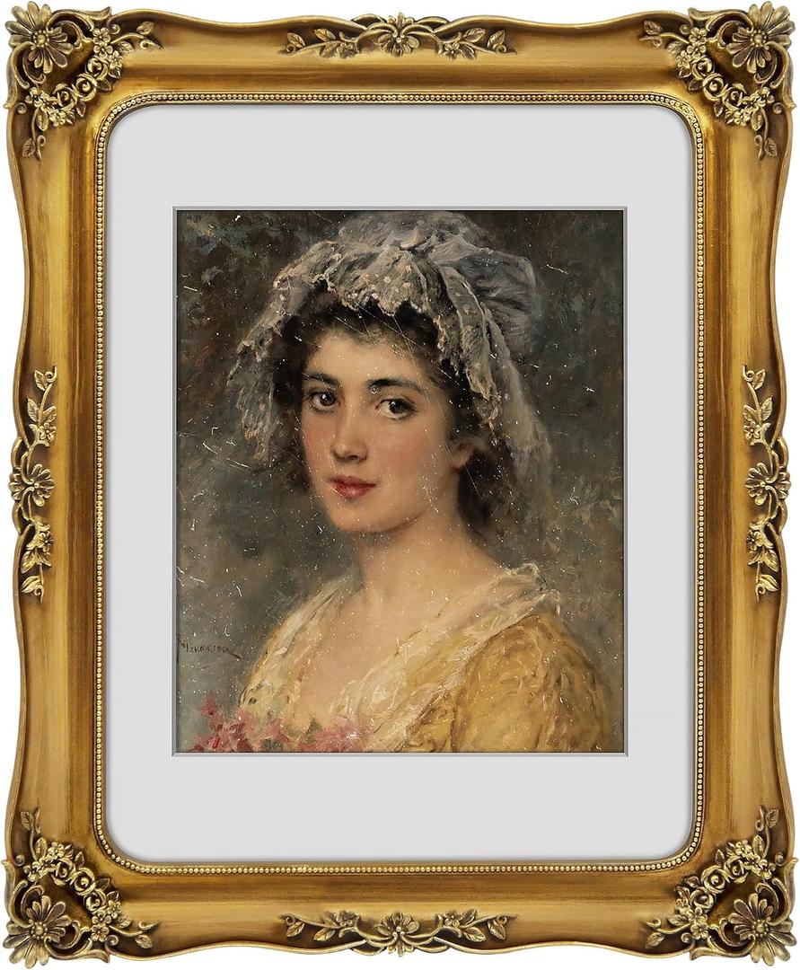11x14 Picture Frame Gold Vintage Antique Frames 11x14 or Matted to 8x10 Photo Ornate Baroque Bronze for Wall Display