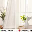 MIULEE Non-See-Through Privacy Linen Curtains 2 Panels, Light Filtering Window Curtains Farn House Textured Back Tab Semi Sheer Drapes for Bedroom Living Room, 52 x 96 Inches Long, Cream
