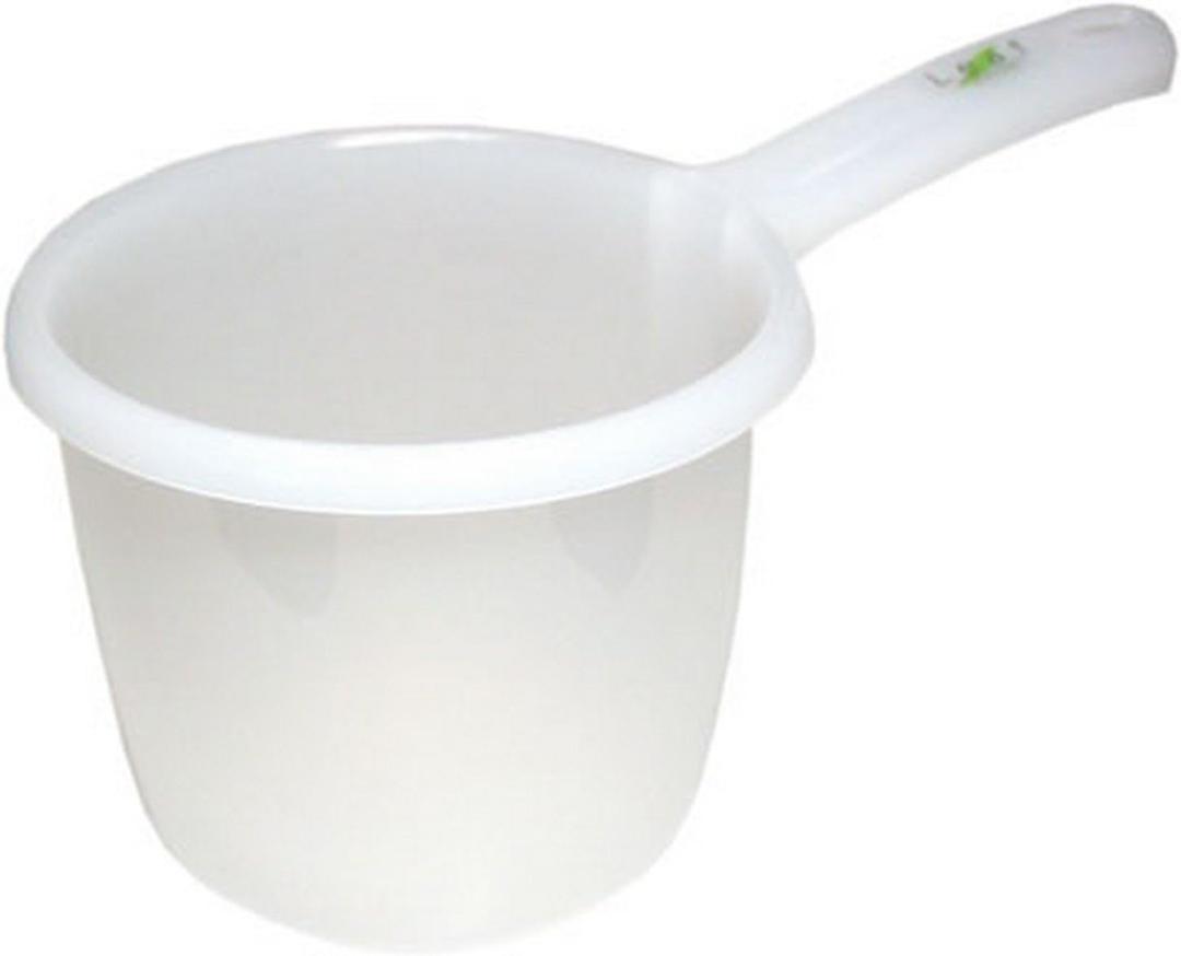 JapanBargain 3042, Japanese Plastic Water Ladle Bath Ladle Dipper Filipino Tabo Flat Bottom Bath Water Scoop, Made in Japan (1, White)
