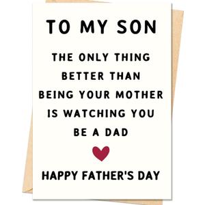 8 x Fathers Day Card Gifts for Son, Father’s Day Cards Gifts Decorations for Son from Mom
