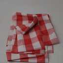 Softalker Gingham Checkered Square Tablecloth - Waterproof Buffalo Plaid Table Cloth Stain Resistant Washable Table Cover for Picnic/Camping/Outdoor - Red and White, 54 x 54 Inch