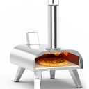 BIG HORN 12" Multi-Fuel Outdoor Pizza Oven Reach up to 1110 3-in-1 Wood, Gas & Electric Compatible (Burners Sold Separately), Pellet Pizza Oven Portable Pizza Maker for Backyard, Camping&Tailgating