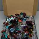 5 FT Pop Up Christmas Tree with Timer Lights and Decorations, Green Artificial Tinsel Christmas Tree with 24 Ball Ornaments, Collapsible Pencil Tree for Home, Office, Holiday Party