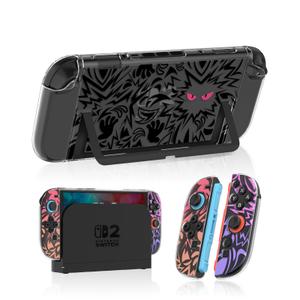 Gurgitat Dockable Protective Case for Nintendo Switch 2 2025 - Cute Cartoon Flower Design Clear TPU Slim Hard Cover for Joycon 2 for Women Teens Girls Boys