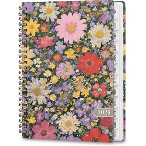 4 x 2026 Planner, Weekly and Monthly Calendar Agenda Book, Jan 2026 - Dec 2026, Hardcover Planning Academic Planner for Office School Supplies and Desk Accessories - A5 (6.3'' x 8.5'') (Flower Field)