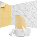 12 Pack Acoustic Panels with Self-Adhesive, 12"X 12"X 0.4"Sound Proof Foam Panels, Sound Panels High Density, Soundproof Wall Panels for Home Studio Office-White