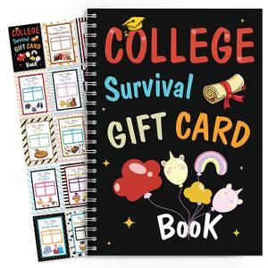 4 x College Survival Gift Card Book 2026, College Graduation Gifts, Use When Cards for Men Women Him Her, DIY Personalized Keepsake Money Holder Unique Grad Scrapbook Creative Senior Celebration Idea