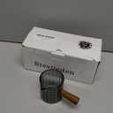 Espresso Cups Set of 2, 4 OZ Espresso Shot Glasses with Wood Handle, V-Shaped Spouts Cups, Ribbed Milk Frothing Pitcher, Glass Measuring Cup, Coffee Espresso Accessories, Demitasse Cups, Small (Gray)