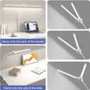 EppieBasic LED Desk Lamp, 24W Double Head Desk Light,Architect Clamp Task Table Lamp, Office Desk Lamps Super Bright Extra Wide Area Drafting Work Light for Workbench, Reading, Monitor