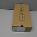 Coutgo Womens Espadrilles Mary Jane Flats Closed Sqaure Toe Ballet Flats Comfortable Dress Shoes, Black/PU, Size 8