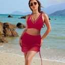 Blooming Jelly Womens Swim Skirt High Waisted Bikini Sets Tummy Control Swimsuits Mesh Sarong Wraps Bathing Suits