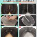 Benehair 100% Remy Human Hair Toppers for Women, 9 * 12CM Silk Base Hairpieces With Bangs 150% Density for Thinning Hair Chocolate Brown 10 Inch