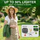 Lightweight non-expandable ultra-flexible garden hose kink-free, burst-proof, easy to store, suitable for outdoor use on courtyard lawns (black green) (50 FT)