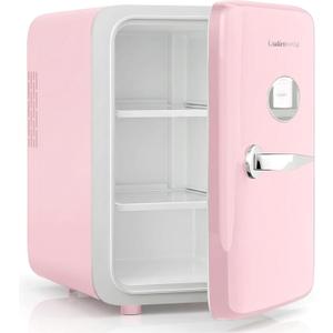 4L Mini Skincare Fridge, Makeup Cooler & Warmer, Blush Pink