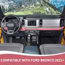 RAZPOY for Bronco Dash Panel Cover, Center Console Dashboard Trim Compatible with 2021-2025 Ford Bronco Interior Accessories, Pink