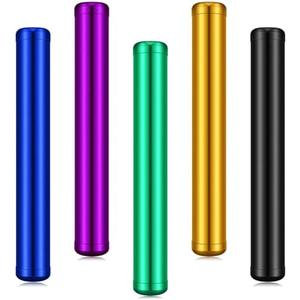 2 x Amylove 5 Pieces Cute Small Metal Aluminum Waterproof Metal Case for Purse Pocket Travel, 4.5 Inches(Purple, Green, Blue, Yellow, Black)