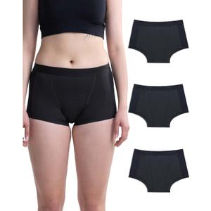 Neione Women Period Underwear Heavy Flow Cotton High-Waisted Sleep Boyshort Menstrual Panties Holds 4 Tampons (Medium, Rebel)