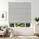 Joydeco Cordless Roman Shades, Linen Window Blinds, 35" W×75" H, White