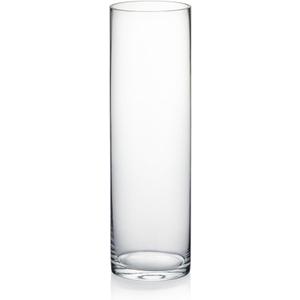 WGVI Quality Thick Weighted Clear Cylinder Glass Vases, 3" W x 10" H, Flower Bud Vase Skinny Narrow Floral Bouquet Container for Wedding Centerpieces Tabletop Pen Brush Holder, 1 Piece