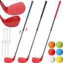 Realspring 3 Pack Golf Club Set Adjustable Golf Club for Backyard Game Plastic Chipping Clubs Hit Plastic Balls Outdoor Indoor Training Practice Gift(Right Hand)