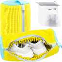 Shoe Washing Machine Bag,Laundry Shoe Bag for Washer and Dryer,Reusable Shoe Cleaning Bag for Sneakers,Tennis Shoes,With Self-locking Zipper, Microfiber Inside,Include Shoe Bag (Pro Yellow - 2 Pack)
