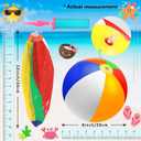 Oleitodh 48/72/96 PCS Sunglasses Beach Balls Party Favors 12" Inflatable Pool Beach Balls Bulk for Kids Adults Rainbow Pool Balls Park Backyard Summer Water Birthday Parties Supplies