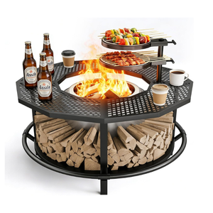 Fire Pit Surround Table for Solo Stove Bonfire & Ranger | Portable 360° Fire Pit Guard for Wood Burning Fire Pits Up to ⌀21", UV-Resistant Outdoor Fabric (Firepit Not Included)