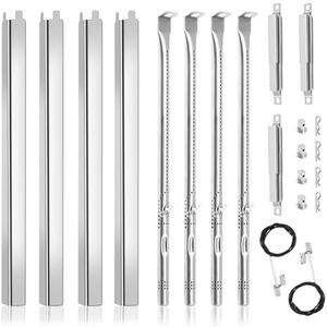 Criditpid Grill Replacement Parts for Char-Broil Performance 4 Burner 463365021, 463331221, 463366022, Charbroil 463448021, 463655421, G325-0002-W1 G327-2100-W1, Heat Plates, Burner and Ignitor Kit.