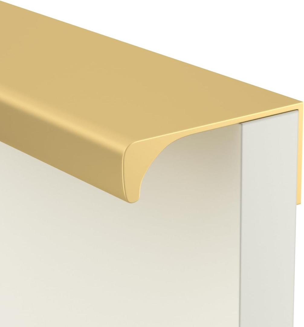 goldenwarm 5 Pack Finger Edge Pulls for Gold Cabinet Handles Drawer Pull for Kitchen Tab Hardware Handle 3 in Hole Centers (4 inch (100mm) Overall Length)
