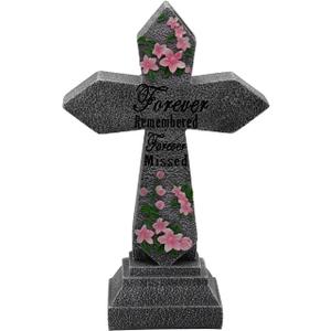 Solar Garden Outdoor Statues - Sympathy Gift & Gifts for Moms, Cross Figurine-Dcor Lights, Elegant Statues Figurine, Waterproof Patio Yard Lawn Decor