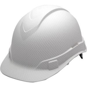 Pyramex Ridgeline Cap Style Hard Hat, 4-Point Ratchet Suspension, Matte White Graphite Pattern
