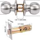 Door Knob with Lock, Exterior Door Knob for Bedroom/Bathroom or Office, Door Lock with Key for Right/Left Handed Doors (Satin Nickel)