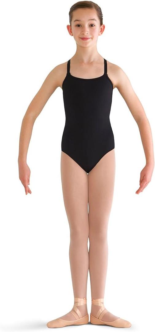 Bloch girls Pranay Adjustable Strap Camisole Leotard (Size 12, Black)
