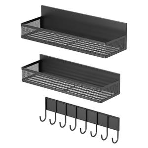 3-Pack Magnetic Spice Rack for Refrigerator - Heavy Duty Metal Kitchen Organizer with Hooks, Space-Saving Cabinet Storage, Rustproof & Easy to Clean 3-Pack Magnetic Spice Rack for Refrigerator - Heavy Duty Metal Kitchen Organizer with Hooks, Space-Saving Cabinet Storage, Rustproof & Easy to Clean