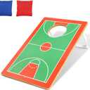 1pc Cornhole Board Set, Basketball Cornhole Sets, Mini Wooden Corn Hole Set for 3-12 Years Boys, Size 1.64 Ft X 1.05 Ft,Including 2 Bean Bags, Fanny Basketball Fan Gift, Brithday Gift for Kids