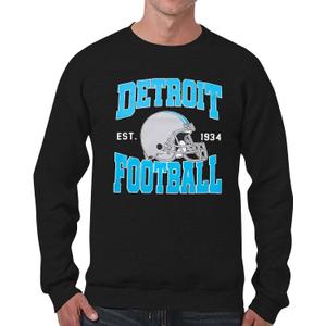 Football Sweatshirt for Men: Game Day Season Pullover Football Team Fans Tops (Black, XL)