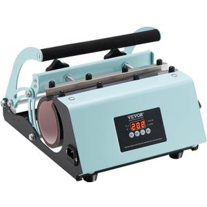 VEVOR Tumbler Heat Press Machine, 11-30oz Mug Press, Heat Up Fast and Even, Tumbler Press with Sublimation Paper, Tape and Gloves, Temp and Time Setting, for Sublimation Tumblers, Cups, Mugs, Green