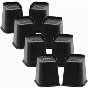Bed Risers 1 inch, 2 inch, 3 inch, 4 inch, 6 inch, 8 inch Heavy Duty, Oversized Furniture Riser for Couch Sofa Table Chair Leg Frame Dorm, Support up to 6000 Lbs (Black 8 Pack, 8 inch)- 9