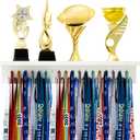 Threehoney Wooden Medal Hanger Display Trophy Holder Shelf with 25/37/49/65/83 Hooks Wall Mount Ribbon Holder Gift for Gymnastics Running Soccer Awards