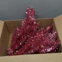 4FT Pink Artificial Christmas Tree with Light, Small Snowy Artificial Xmas Tree, Not Pre-lit mini Pink Tree with Lights for Indoor, Office Lobby & Winter Wedding Centerpiece