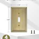 4-Pack Single Toggle Light Switch Cover Plate, Durable Solid Zinc Alloy Decorative Switch Plate Covers, Antique Brass 1 Gang Wall Plate, Corrosion Resistant