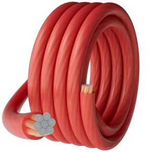 4 Gauge 4 AWG 15 Ft Red Power/Ground Wire Cable, True Spec Transparent Flexible Soft Touch Welding Battery Cable for Car Audio, Speaker, Solar, Marine, Generator, Automotive, RV