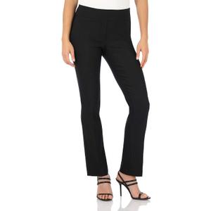 Rekucci Women's Ease Into Comfort Stretchy Straight Leg Office Pant with Tummy Control (10, Black)