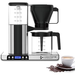 Homtone 8 Cup Coffee Maker-Programmable Brewer Meet SCA Standards:4-6 Mins Adjustable Brew Time, Steady Optimal Brewing Temperature (200F), 9-Hole Showerhead Even Extraction, 2-Hour Keep Warm Plate