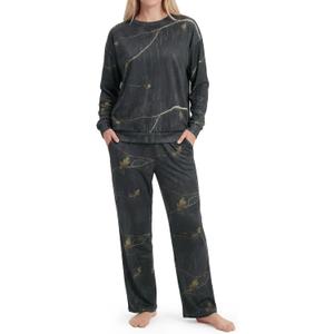 LOOGU Womens Pajama Set Cozy Sweatshirt Casual Jogger Pants Comfy Loungewear for Fall 2 Piece Outfits Clothing, Size 2XL