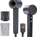 Dries Hair Quickly 500 Million Ion Hair Dryer, Low Noise 160,000 RPM Professional High Speed Fast Drying Lightweight Blow Dryer with Thermo-Control, Gifts for Women for Home and Travel, Black